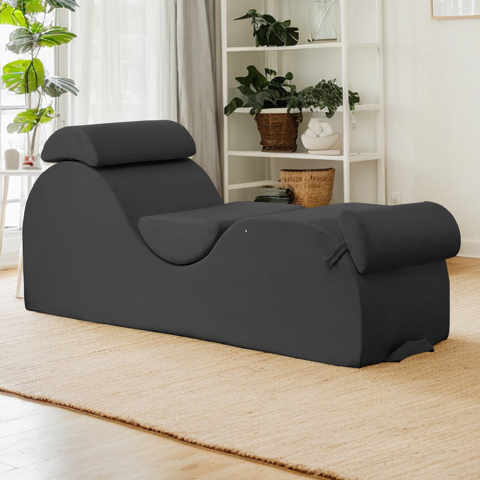 Ebern Designs Sleek Chaise Lounge Chair For Yoga Exercise, Curved