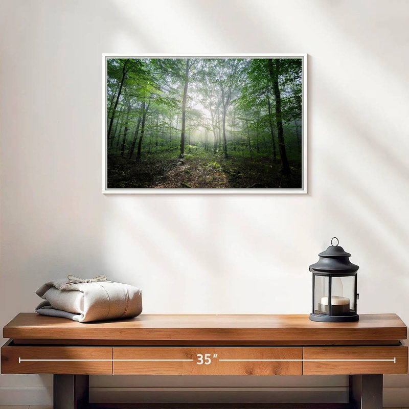 Lighting Forest II, Cadre flottant blanc, 19 po x 13 po