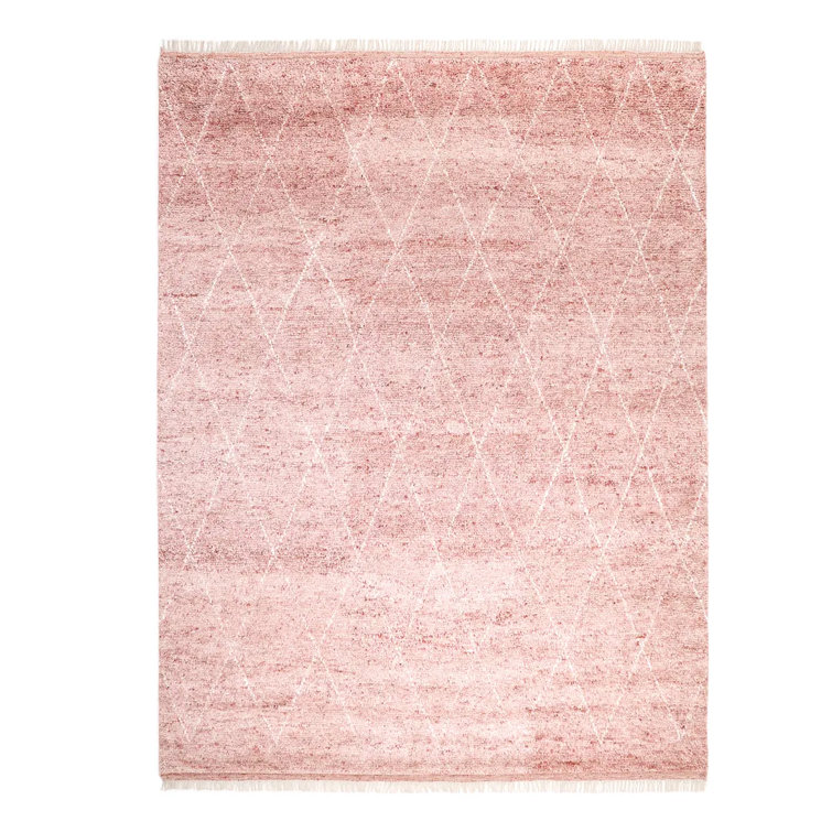 Geometric Area Rug in Cream/Rust