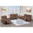 Modern Style 1Pc Manual Motion Sofa Console Loveseat Plush Back Cushion Cup Holder Walnut Finish Primary Living Room Furniture