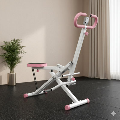 Machine de squat pliable à domicile avec bandes d'assistance pour le développement du fessier, le ciblage des fesses, des fessiers et des cuisses; Fonctionne également pour les exercices de poussée abdominal, dorsal, des jambes et des hanches dans les environnements de remise en forme à domicile