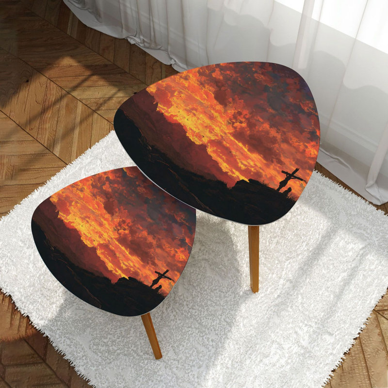 Ensemble de 2 tables basses gigognes Triangle