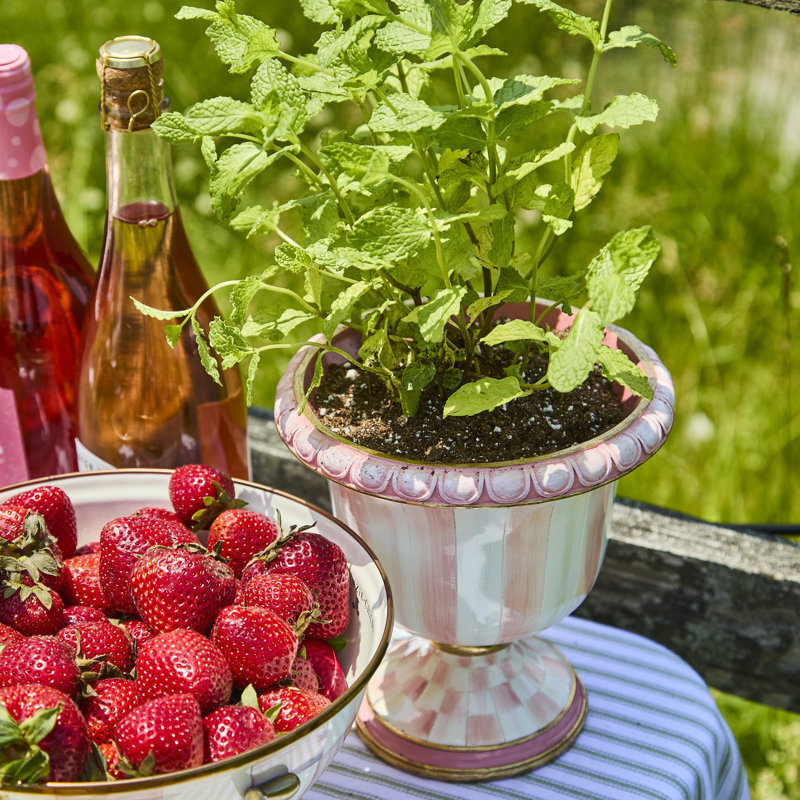 Rosy Stripe Tabletop Urn
