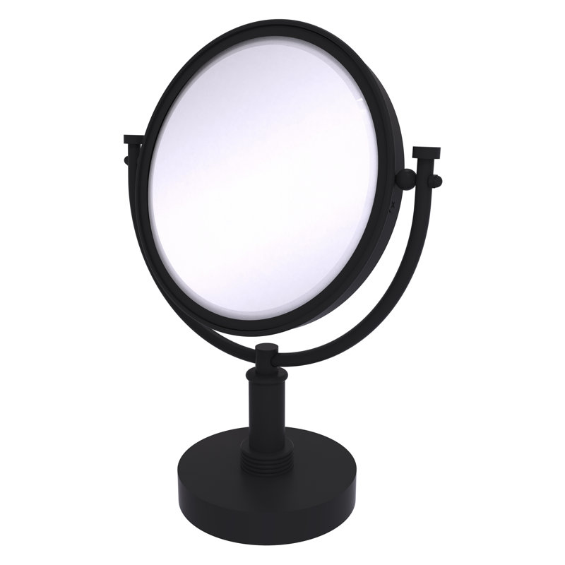 Miroir grossissant moderne et contemporain, Noir mat, 2X