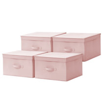 Blush Pink Medium Weave Plastic Storage Container, 13 x 10 x 5