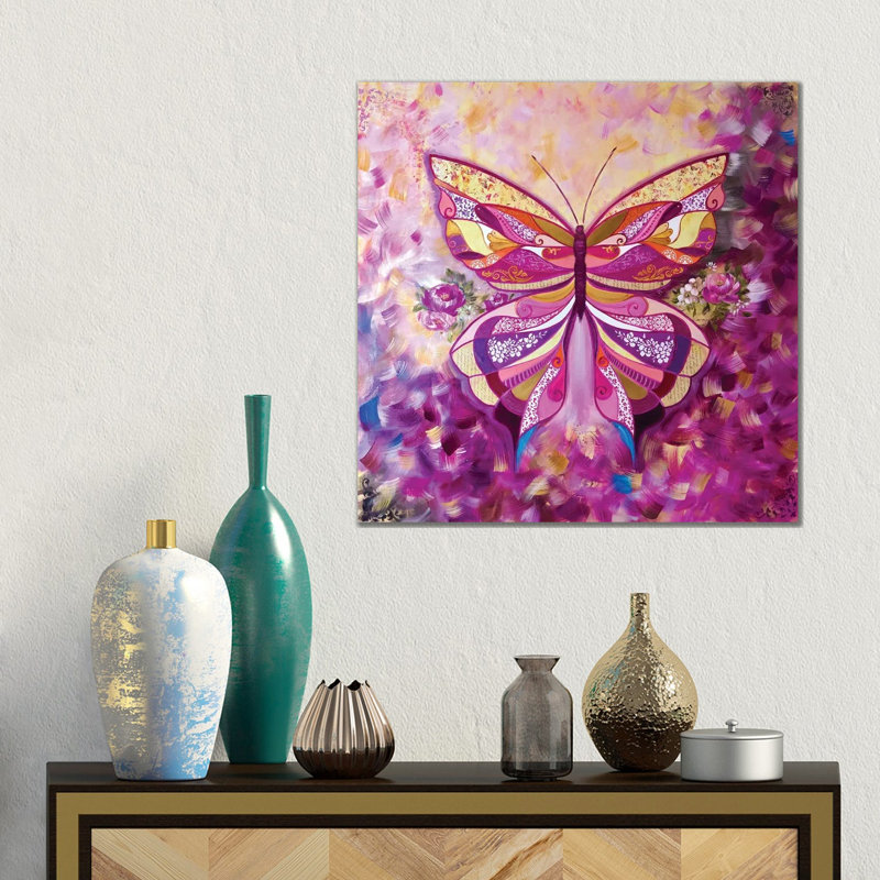 Pink Urania 1 Piece Wall Art on Canvas, 45.72 cm H x 45.72 cm W, Canvas