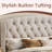 Elegant Traditional Beige Tufted  Upholstered Platform Bed Frame Wingback Headboard Included