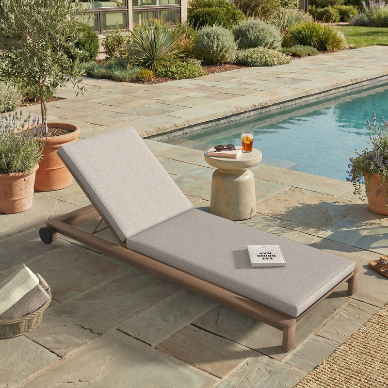 Sunbrella® Outdoor Chaise Cushion, 24" W x 73" D, Sunbrella® Cast Silver