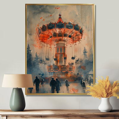  «Vintage Carousel Amusement Parks At Night - Amusement Parks Wall Art
