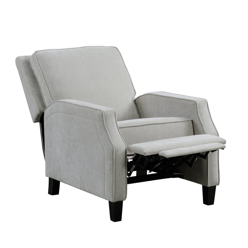 Jaderion 39" Wide Chenille Manual Push Back Recliner, Gray