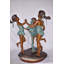 Statue de bronze en cuivre pour filles 3 dansant autour de l'eau pour décor de jardin extérieur, 35 po x 24 po x H 38 po