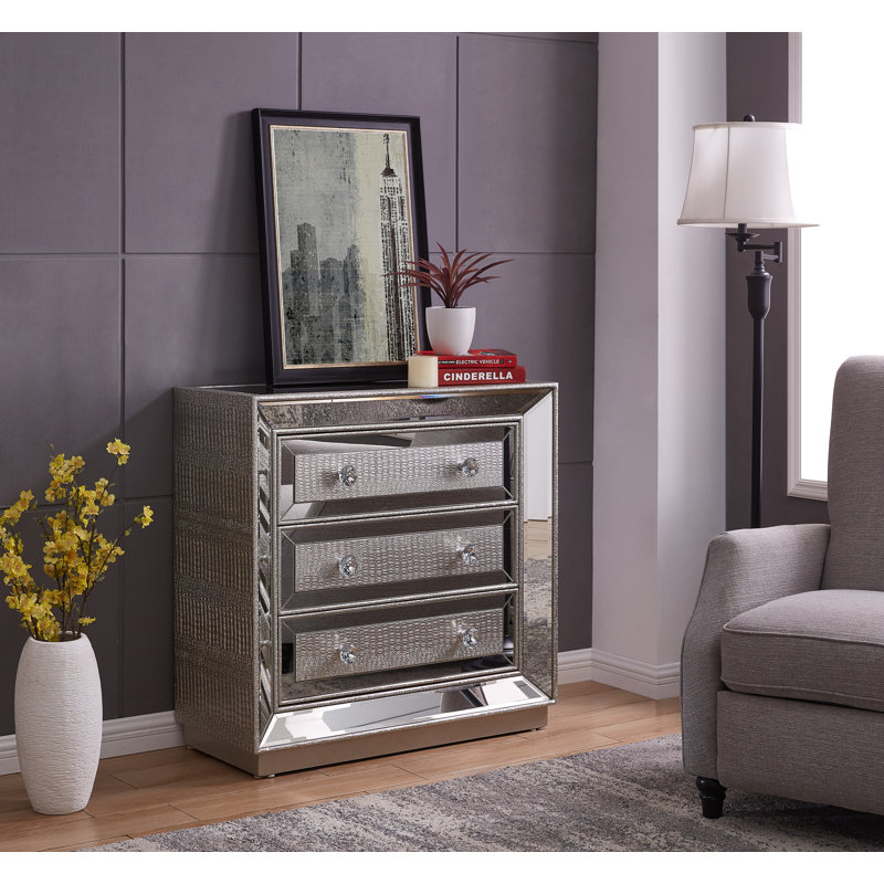 Solid Wood 90cm W 3 - Drawer Chest of Drawers