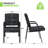 Set Of 2 Faux Leather Guest Reception Chairs With Fixed Armrests For Office Waiting Room