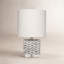 Garbo Mother of Pearl Table Lamp with Linen Shade, Grey-1531914879-1531914878
