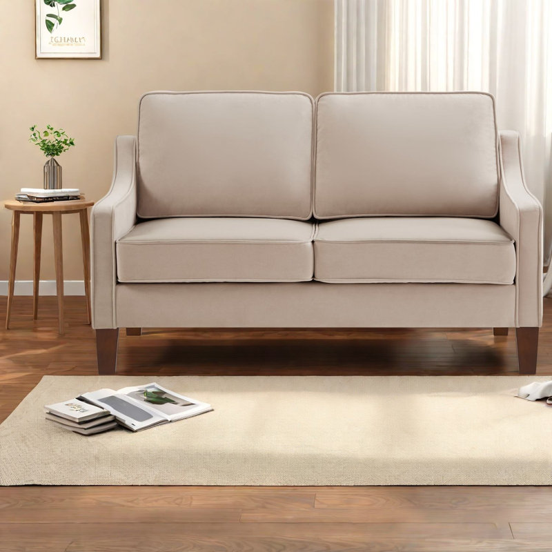 Causeuse printanière en velours taupe