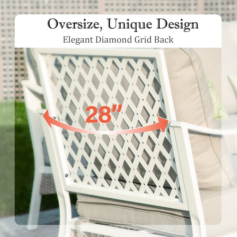 Tapasi 7 - Person Patio Conversation Set with Loveseat, Beige