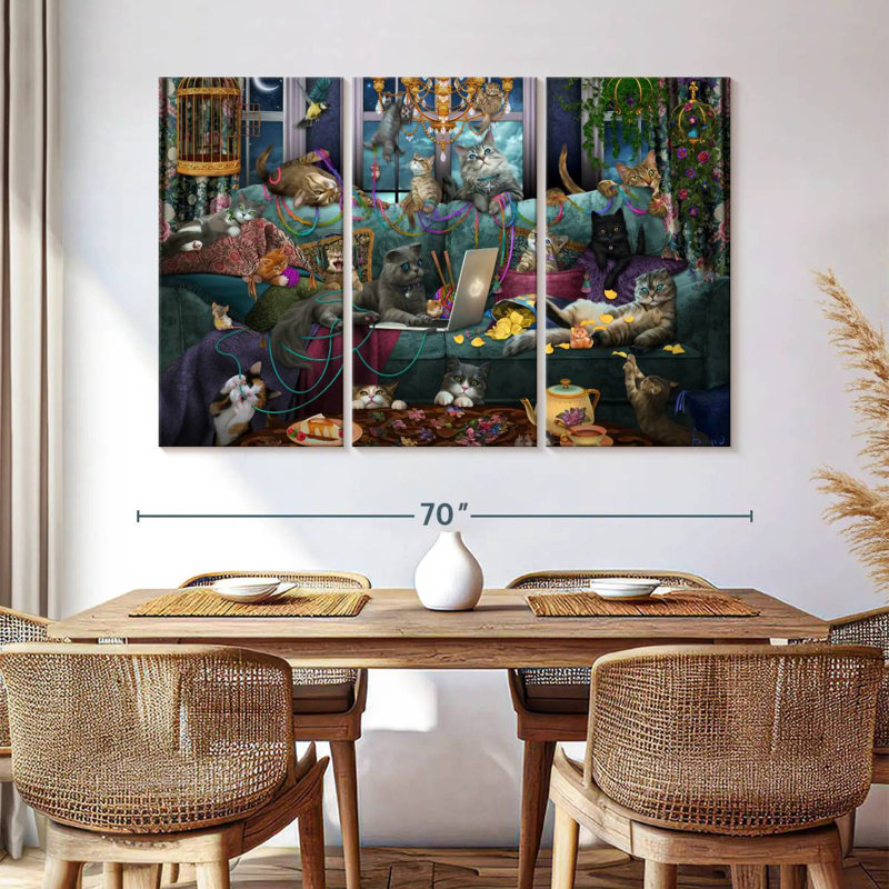 Brampt Quarantine Cats, 28" H x 45" W