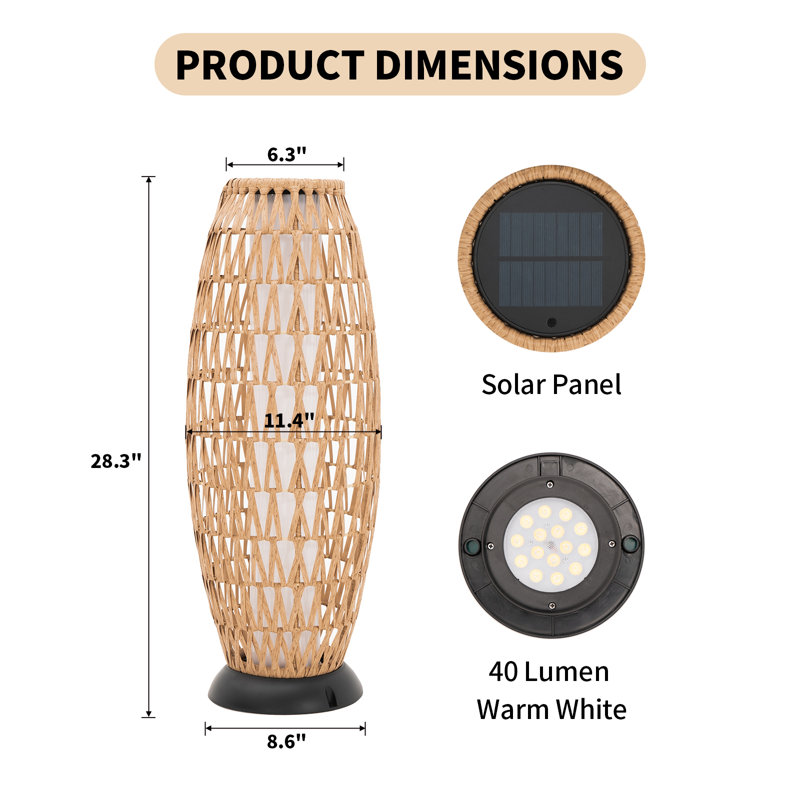 Grande lanterne d'extérieur à énergie solaire pour l'extérieur