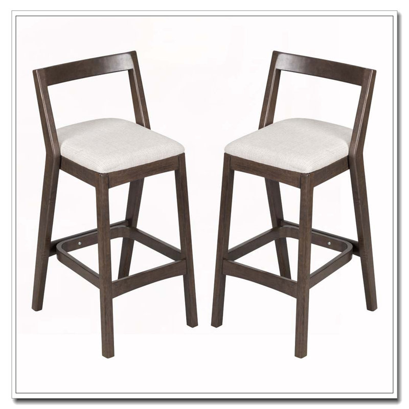 Tabouret en bois d'hévéa, Marron foncé