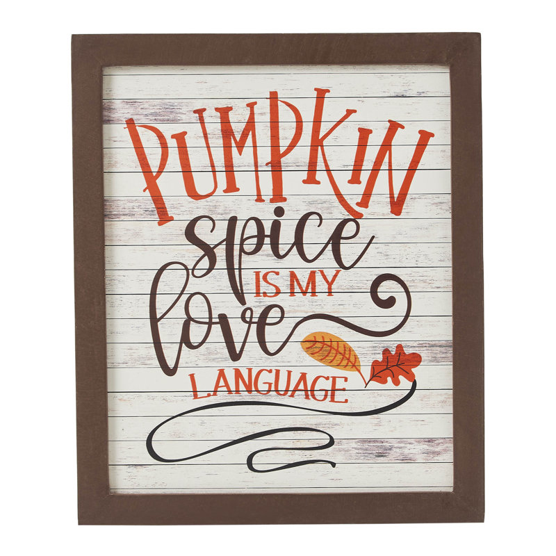 Shiplap - citrouille, épice, est ma langue, affiche murale 12 x 10