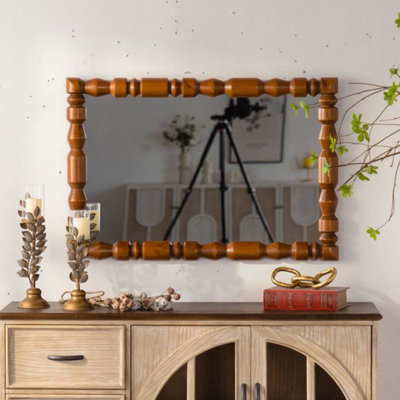 Miroir mural rétro en bois sculpté