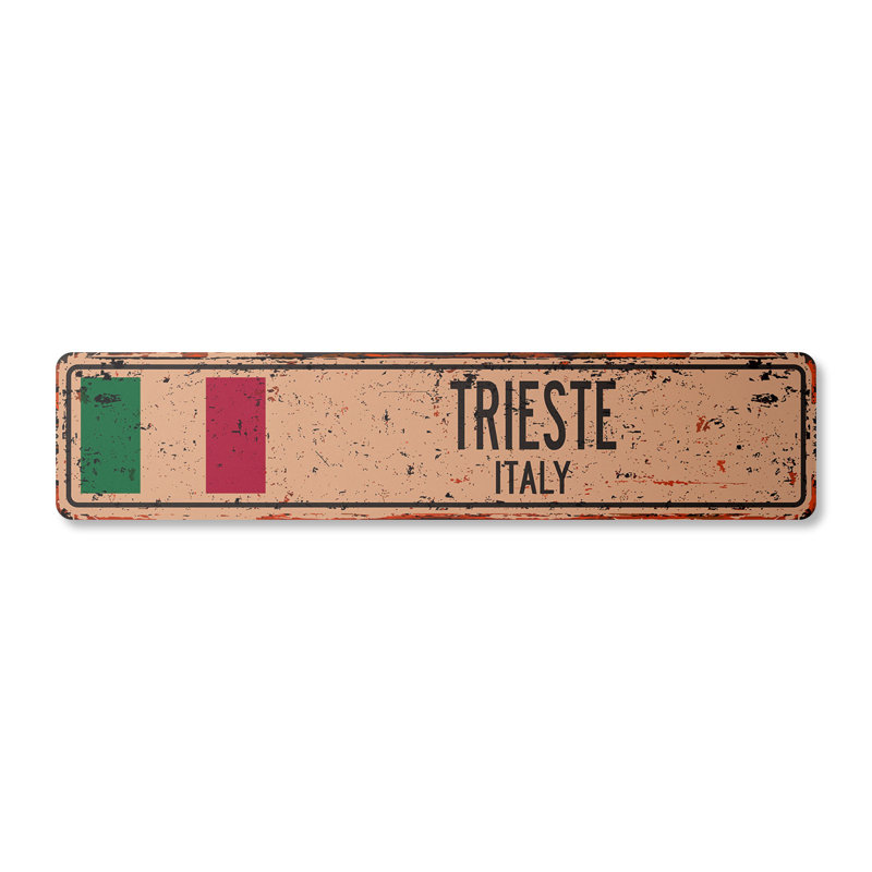Plaque de rue Trieste en aluminium 7 po x 30 po