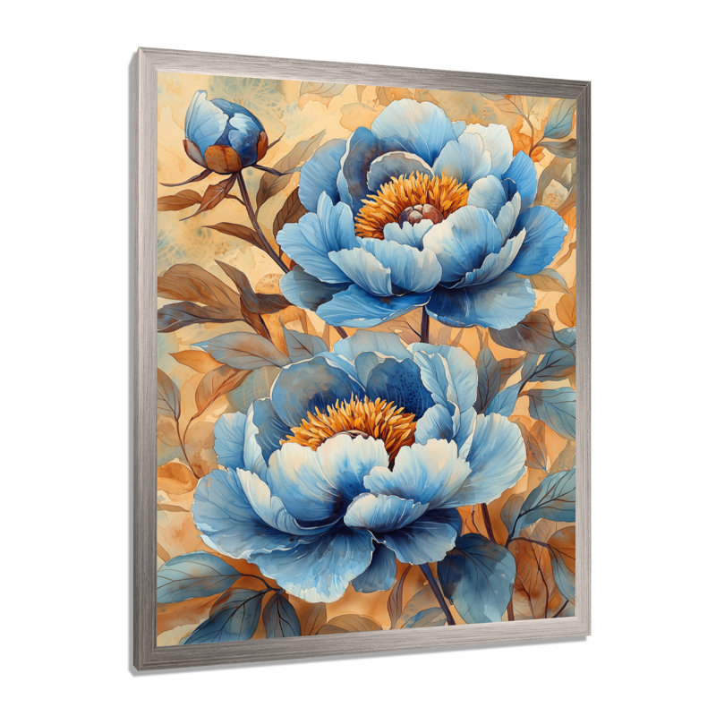 Bainum - impressions sur toile florales, Argent argent, H 20 po x l 12 po, Reproduction encadrée d'une seule photo