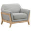 Chaise d'appoint compacte rétro avec accoudoirs sculpturaux