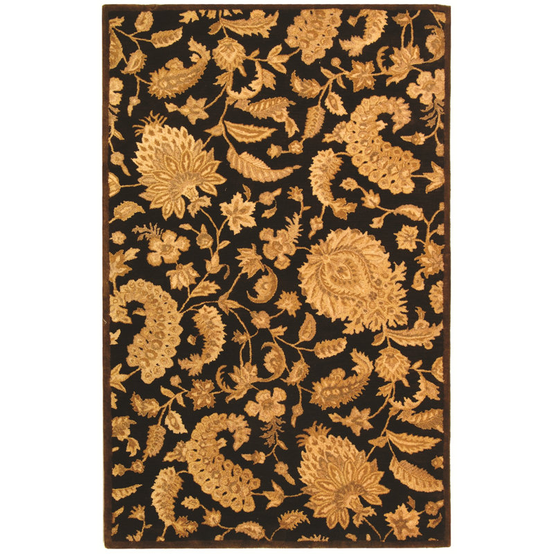 Ardell Hand Tufted Wool Floral Rug, Rectangle 9'6" x 13'6"