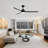 Chaffins Large Matte Black Indoor/Covered Outdoor Ceiling Fan with Light and Remote, 3 Aluminum Blades, 6-Speed Quiet DC Motor, LED Tri-Color Temperature, Memory Function, Timer, 6''/12'' Downrods-101351328