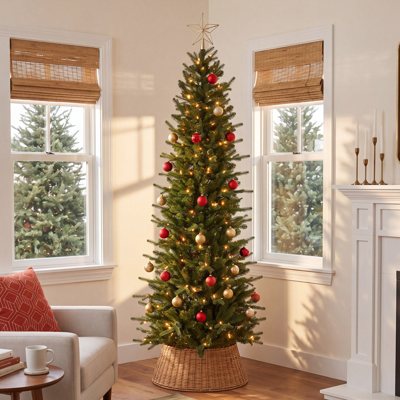 7.5' Pre-Lit Pine Christmas Tree
