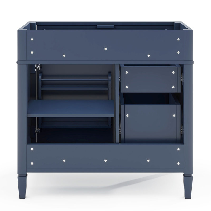Meuble-lavabo de salle de bain moderne sans lavabo supérieur, Bleu