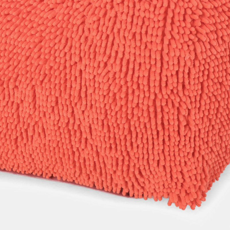 Microfiber Square Pouf, Coral