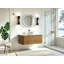 Ensemble de meuble-lavabo mural, lavabo flottant avec lavabo rond en céramique, ensemble de meuble-lavabo texturé en nid d'abeille pour petits espaces, peu encombrant-129230943-129456876-129456877