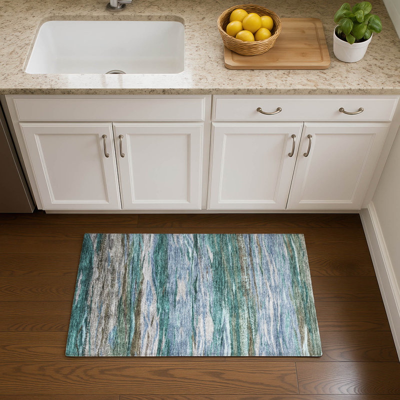 Premium Machine Washable Alaina AMF1933 Waves Rug, Rectangle 1'8" x 2'6"