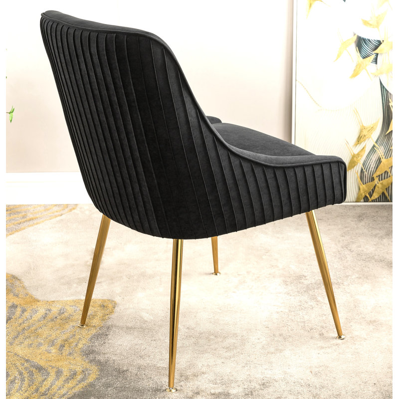 Adiqa Velvet Armchair, Velours noir