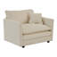 Ensemble de 2 chaises d'appoint, fauteuils rembourrés en chenille haut de gamme, chaises d'appoint de salon avec coussin décoratif, chenille beige
