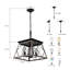 Lustre suspendu industriel en noyer de 16 po à 4 lumières, cage moderne en métal, luminaire suspendu réglable pour la salle à manger, la cuisine et le salon