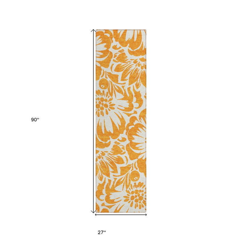 Tapis de couloir intérieur et extérieur orange 8 pi
