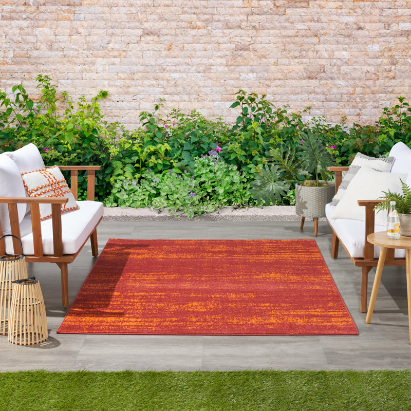 Tapis rouge intérieur / extérieur Nourison Essentials, Rectangle 9 pi x 12 pi