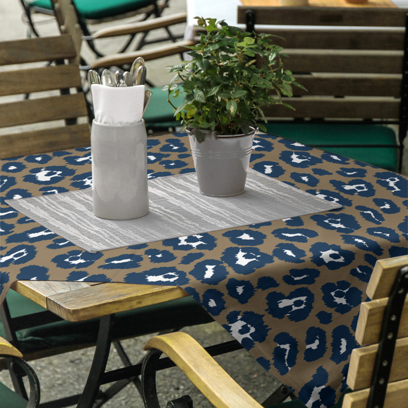 Nappe en mélange de coton à imprimé animalier, 58 po x 58 po, Brun