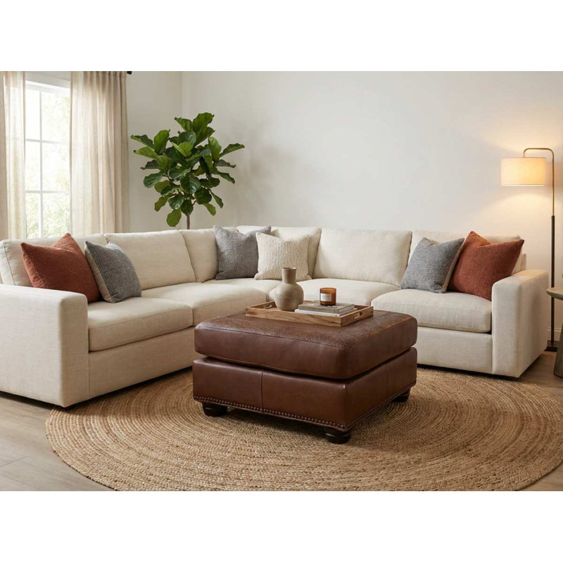 Repose-pieds 100% cuir Weston Hoch