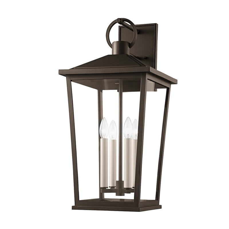 Petite applique murale d'extérieur 1 lumière Cadhla - Bronze texturé avec détails, Bronze