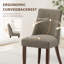 Chaise de salle à manger rembourrée de 19 po de hauteur Parsons, pieds en bois massif, chaises d'appoint en tissu à haut dossier, assemblage facile-983421669-983141375
