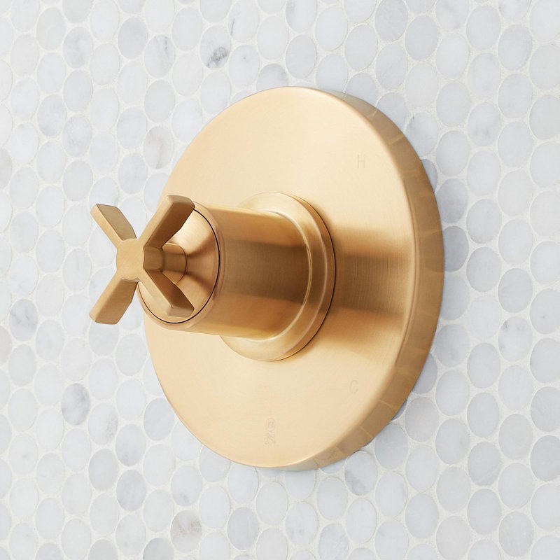 Vassor Pressure Balance Tub and Shower System - Brushed Gold, Brushed Gold