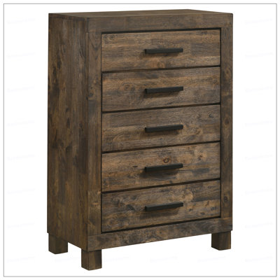Rustic Golden 5-drawer Bedroom Chest