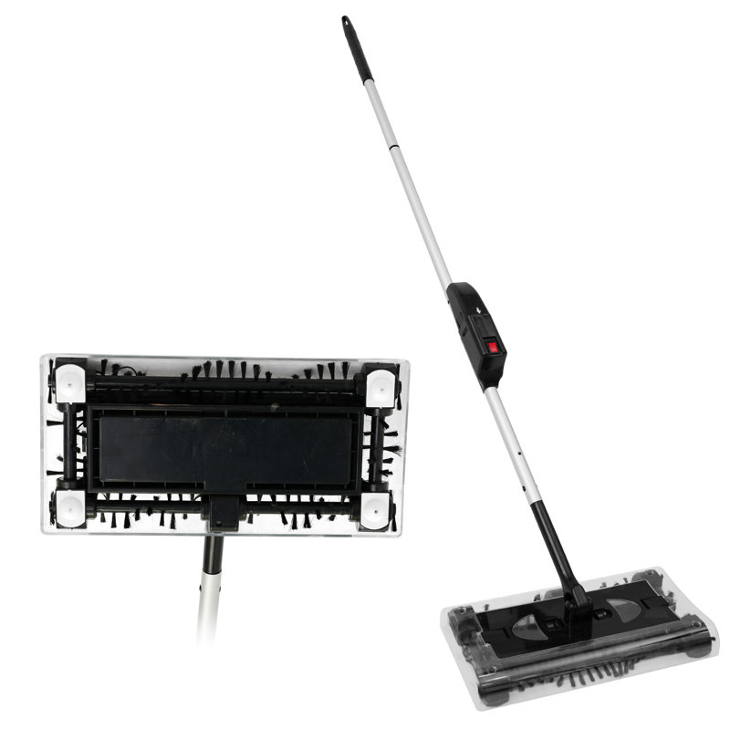 Nettoyeur manuel manuel pour plancher, balai de plancher et de tapis rechargeable sans cordon avec corps à profil bas pour atteindre sous les meubles, rouge