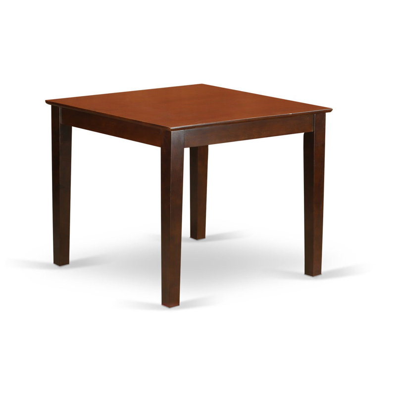 5 Piece Dining Table Set for 4 Includes a Square Kitchen Table and 4 Linen Fabric Dining Room Chairs, 36x36 Inch, Mahogany