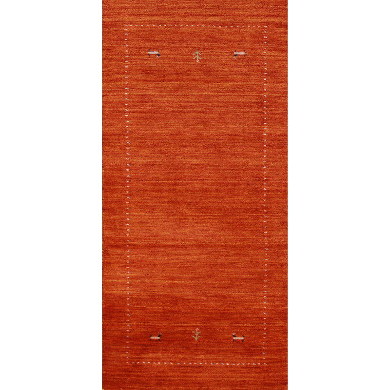 Orange Gabbeh Oriental Runner Rug