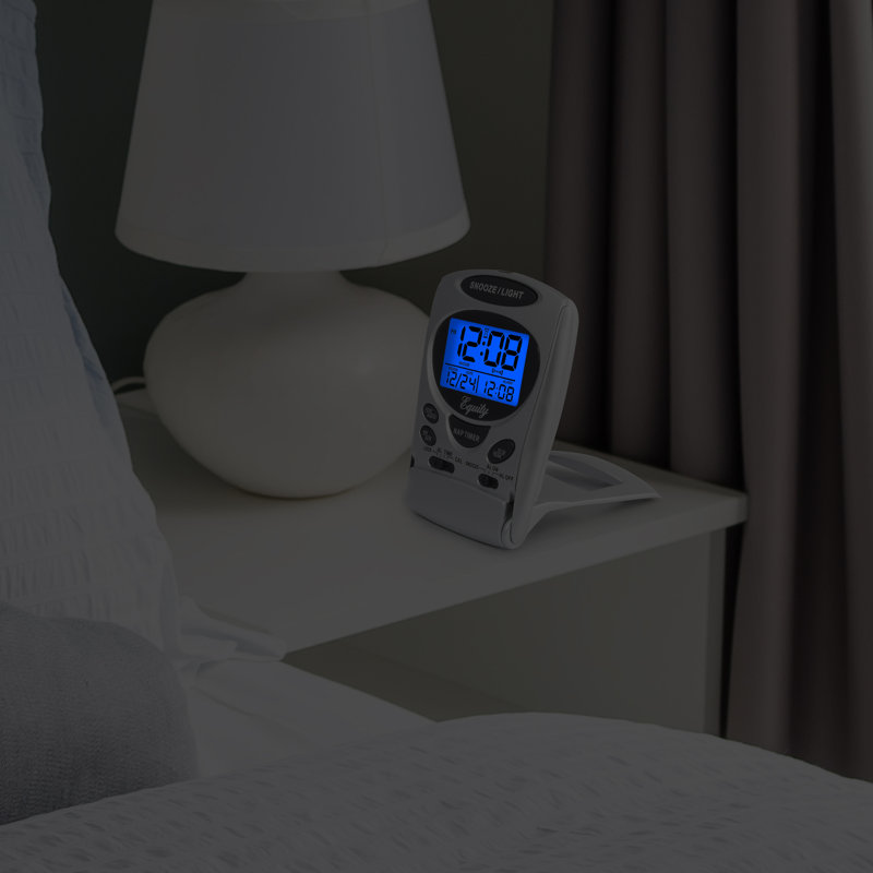 Digital Quartz Movement / Crystal Tabletop Clock with Alarm in Silver